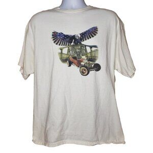 GILDAN WHITE T SHIRT T BUCKET HOT ROD SIZE XL